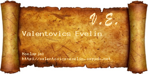 Valentovics Evelin névjegykártya